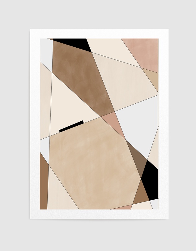 Olive et Oriel - Geometric Beige Art No.1 by Elena Ristova Art Print