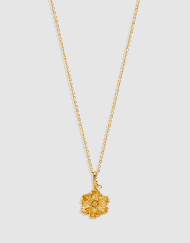 By Charlotte - Poppy August Birth Flower Necklace