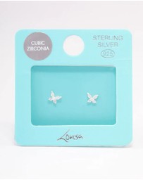 Lovisa - Sterling Silver Cubic Zirconia Butterfly Stud Earrings