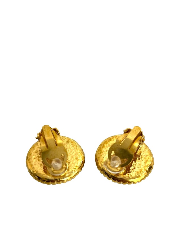 Pre-Loved by Azura Reborn - Pre-Loved CC Gold Plated Button Clip On Earrings