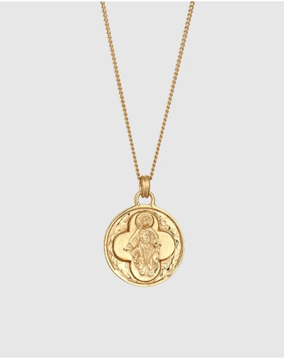 Elli Jewelry - Necklace Madonna Religion 925 Sterling Silver Gold-Plated