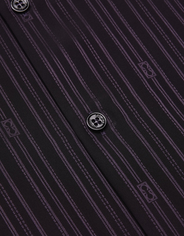 Calibre - Camp Collar Jacquard Monogram Shirt Plum