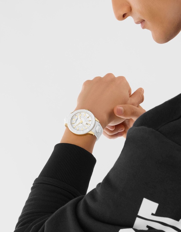 Plein Sport - PLEIN CITY RUSH 45mm White dial and White Silicone Strap