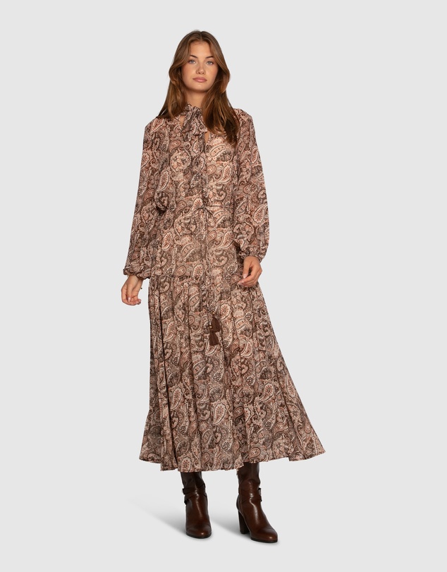 Belle & Bloom - Waterfall Printed Maxi Dress