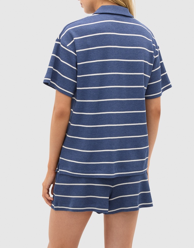 Seed Heritage - Waffle Stripe Shirt and Short PJ Set