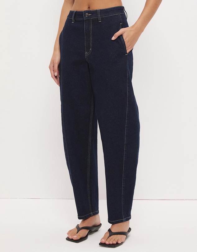 MON RENN - Cora Denim Barrel Leg Jeans