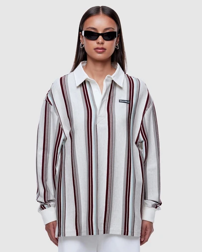ENA PELLY - Pelly Stripe Rugby LS Polo
