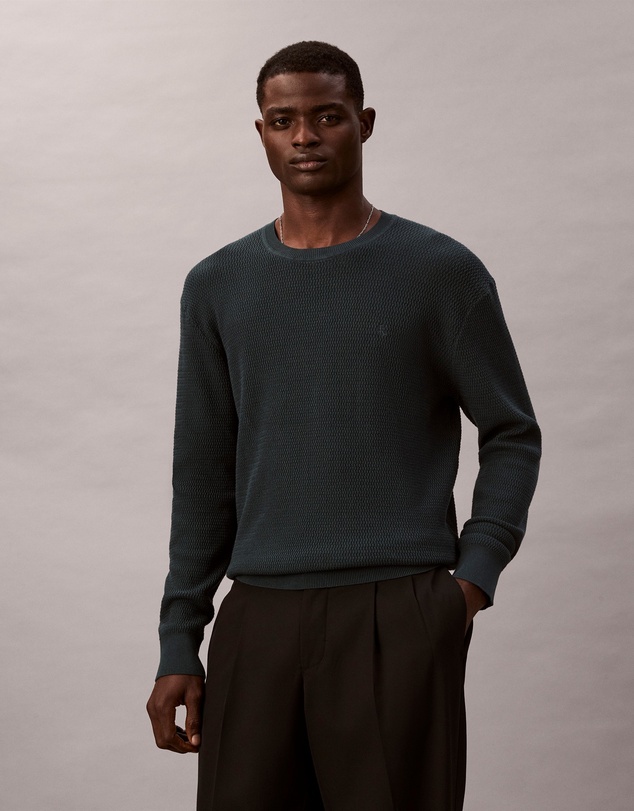 Calvin Klein - Cotton Textured Classic Crewneck Jumper