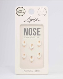 Lovisa - Gold Plated Surgical Steel Graduating Nose Stud 6-Pack