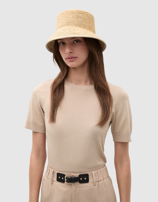 Seed Heritage - Trim Detail Raffia Bucket Hat