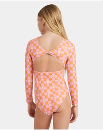 Roxy - Girls 8 to 16 Flowe Check One Piece Rash Vest