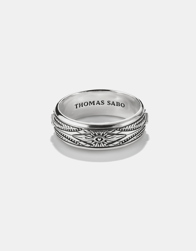 THOMAS SABO - THOMAS SABO Ring with Engravings and White Zirconia Stones