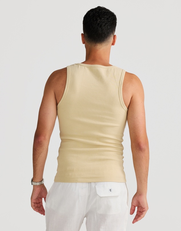 Vacay Swimwear - Rib Singlet Sand