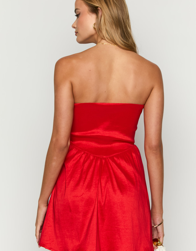 Beginning Boutique - Jared Red Strapless Mini Dress