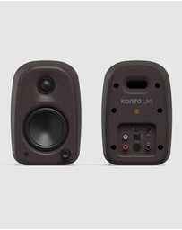 iWorld - Kanto UKI 100W Desktop Speakers with Bluetooth, USB-C, Headphone out, Pumice (Speckled Brown), Pair