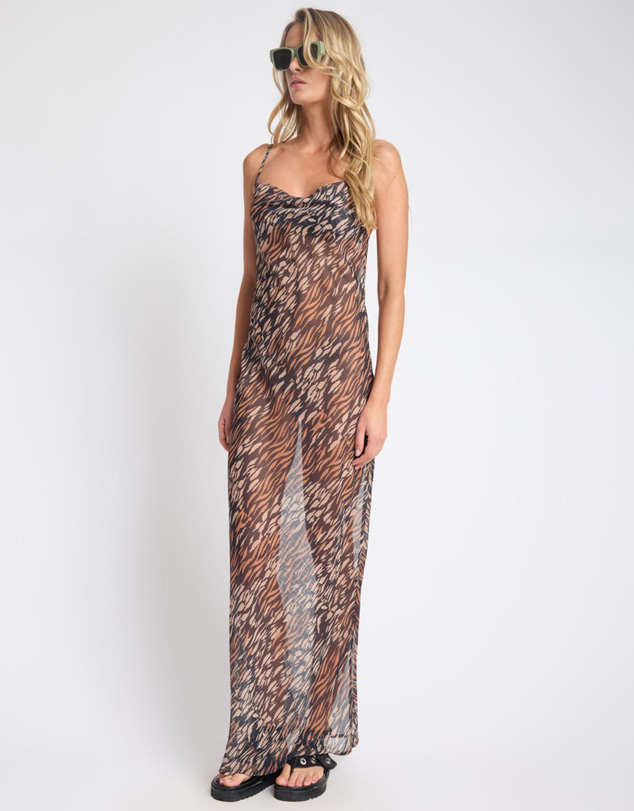 ONE TEASPOON - Jagger Maxi Slip Dress - Tawny Print