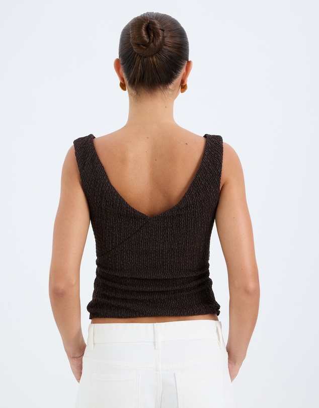 Calli - Romy Textured Jersey Cross Over Top