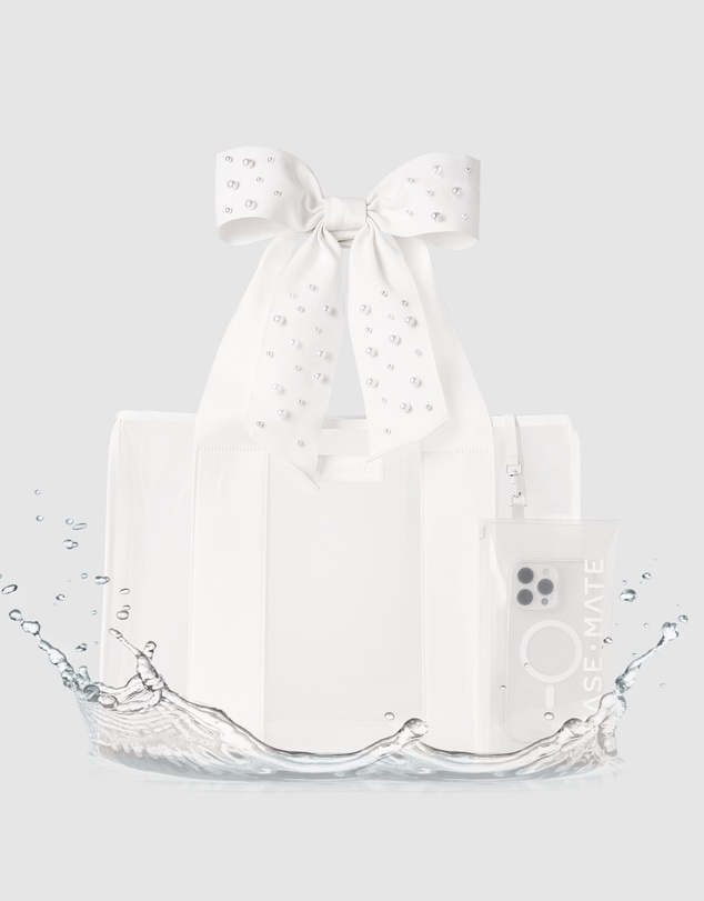 Case-Mate - Case-Mate Ivory Shine Bow Tote w/ Phone Pouch