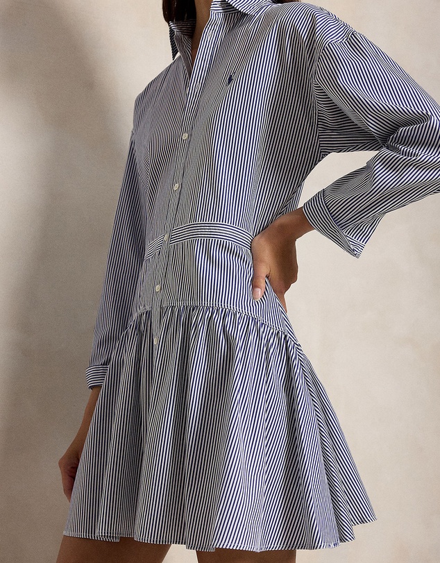 Polo Ralph Lauren - Striped Cotton Poplin Paneled Shirtdress