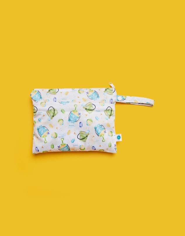 itti bitti - Large and Small Double Pocket Wetbag - Sandcastles