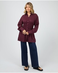 All About Eve - Aae Ruched Shirt Burgundy
