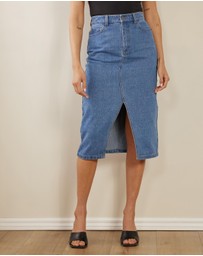 Atmos&Here - Payton Midi Denim Skirt