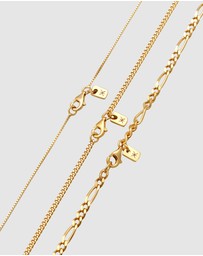 Kuzzoi - ICONIC EXCLUSIVE - Necklace Male Layered Armored Chain 925 Sterling Silver Gold Plated