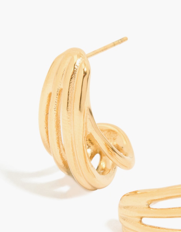 Lovisa - Waterproof Gold Plated Stainless Steel Layered Hoop Earrings