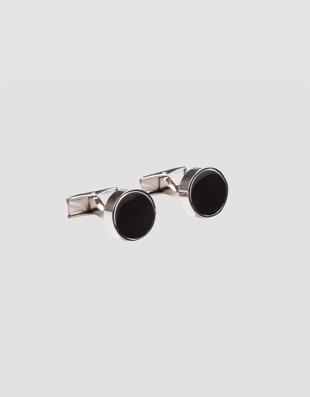 Geoffrey Beene - Round Black Stone Cufflinks