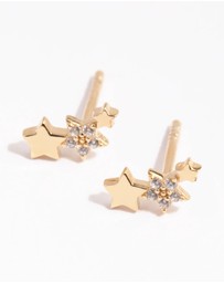Lovisa - Gold Plated Sterling Silver Star Cluster Stud Earrings