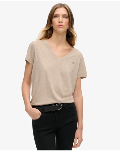 Superdry - Studios Slub Embroidered Vee Tee