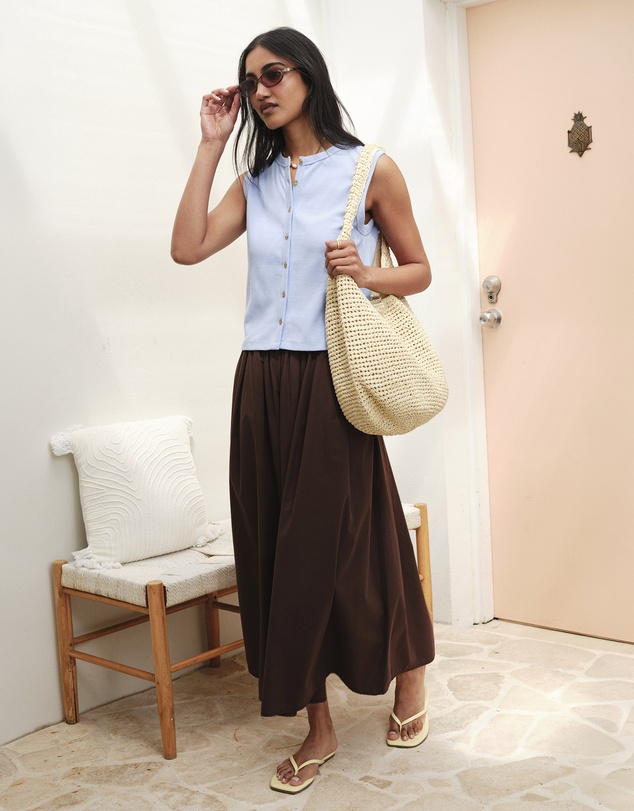 Ceres Life - Lyla Button Through Rib Tank