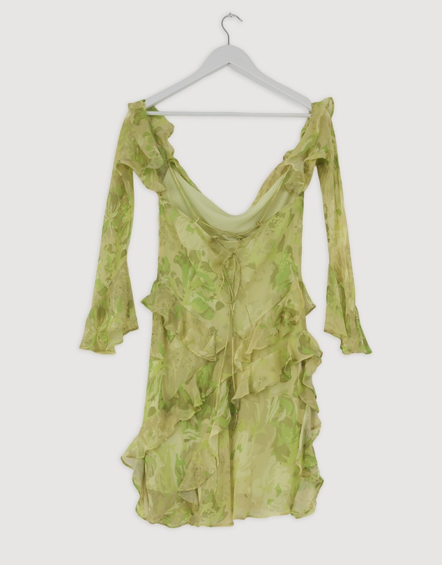 Revibe - Repaired Shona Joy Miller Long Sleeve Ruffle Mini Dress - AU 10