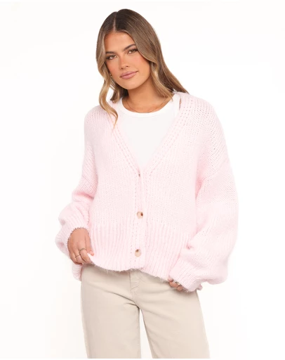 Petal & Pup - Selina Wide Sleeve Cardigan - Pale Pink