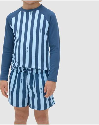 Seed Heritage - Stripe Logo Boardshort