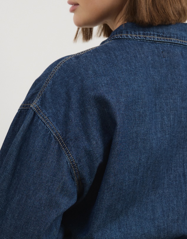 Atmos&Here Curvy - Alma SS Denim Chambray Shirt