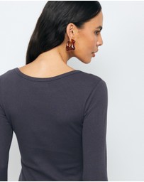AERE - Sara Long Sleeve Rib Top