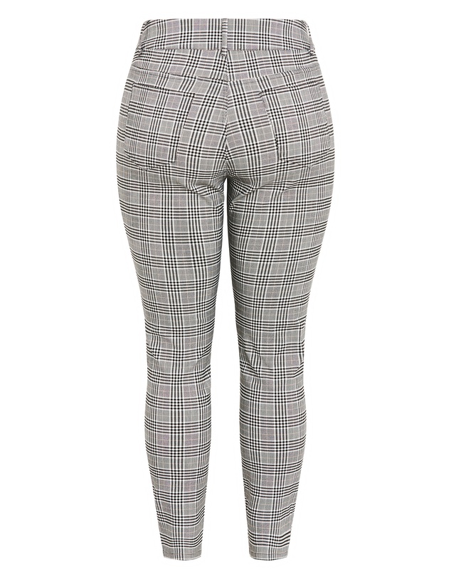 City Chic - Plus size Bengaline Check Pant - black