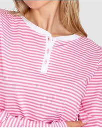 Sant And Abel - Women's Peony Jersey Knit Stripe Long PJ Set