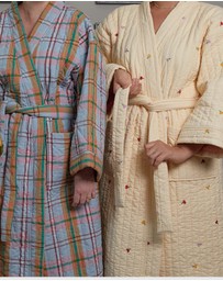 Mosey Me - Forget Me Not Embroidered Quilted Robe