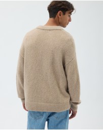AERE - Wool Blend Slouched V-Neck Jumper