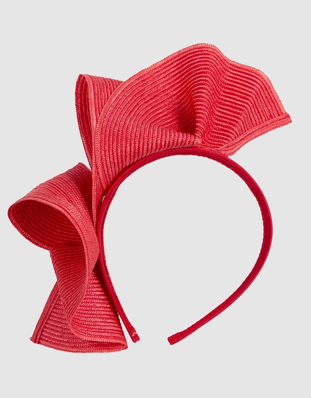 Max Alexander - Large Wavy Red Racing Fascinator