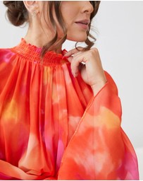 Esther & Co - Daenerys Dress - Orange Print
