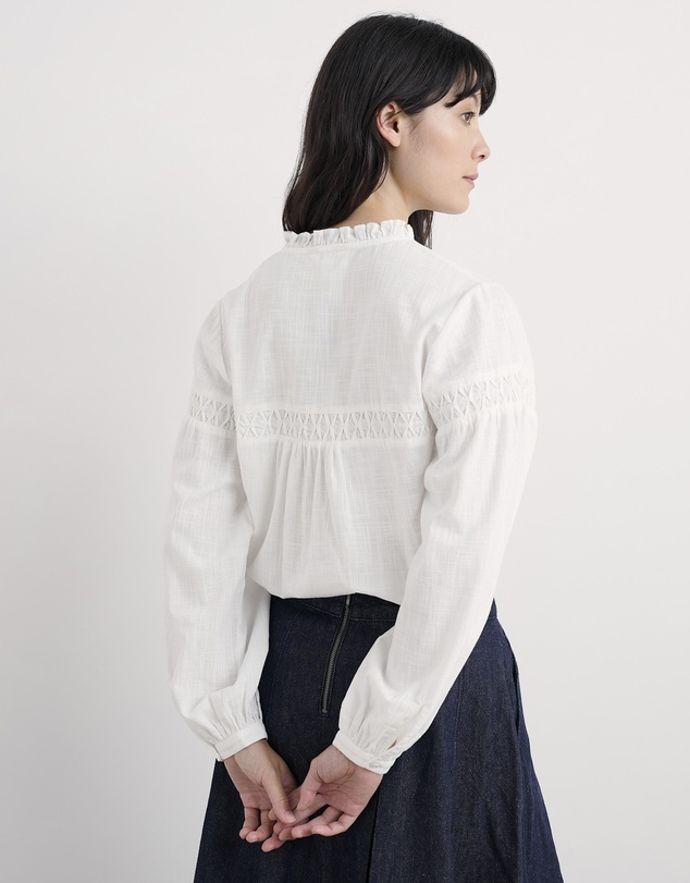 Seasalt - Seasalt Cornwall White Gwel Long Sleeve Top
