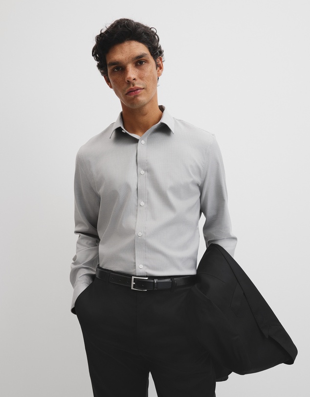Country Road - Slim Micro Houndstooth Travel Shirt