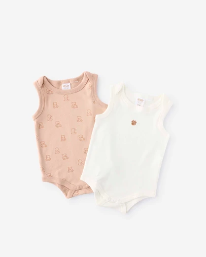 Cotton On Kids - Organic 2Pk Singlet Bubbysuit