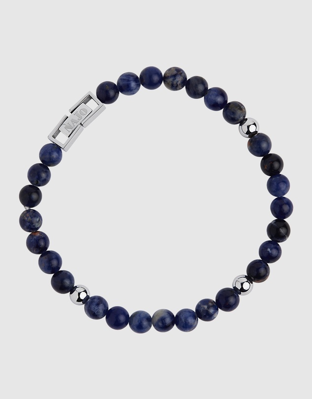 Najo - Atlas 6mm Sodalite & Steel Bracelet