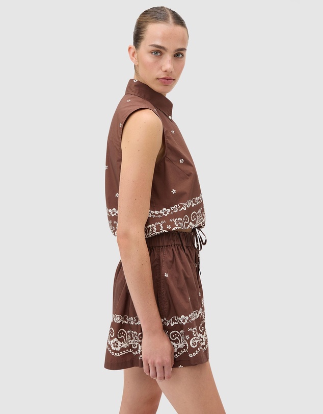 Oroton - Floral Bandana Crop Shirt