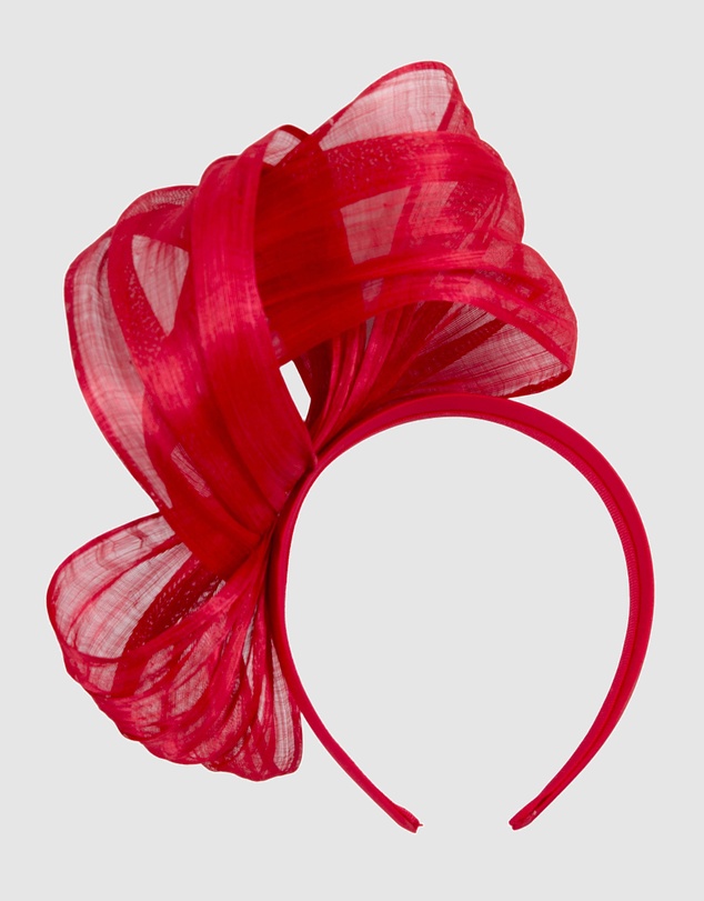 Fillies Collection - Bespoke Bright Red Bow Racing Fascinator