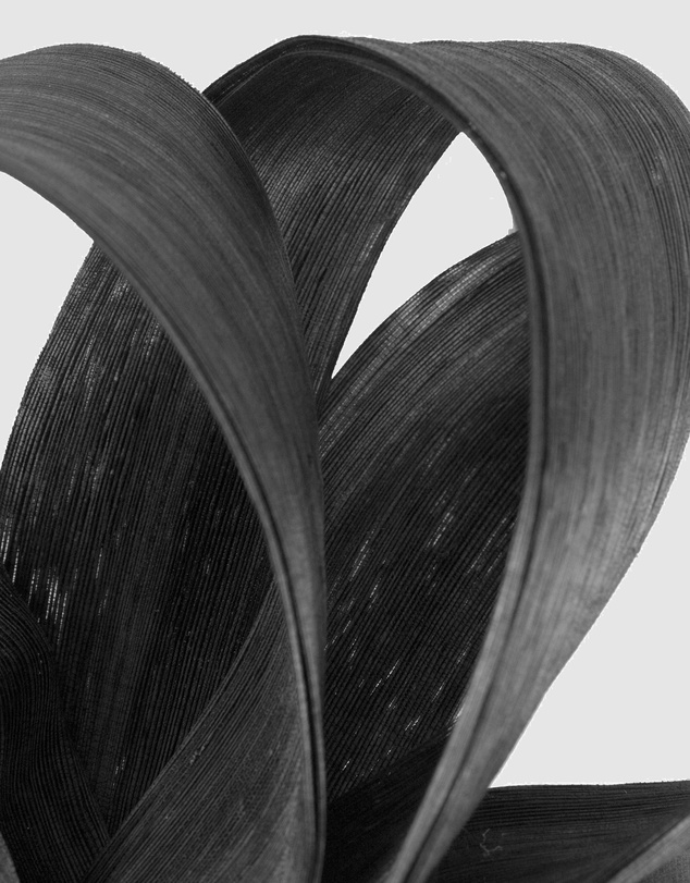 Fillies Collection - Black Silk Abaca Loops Racing Fascinator